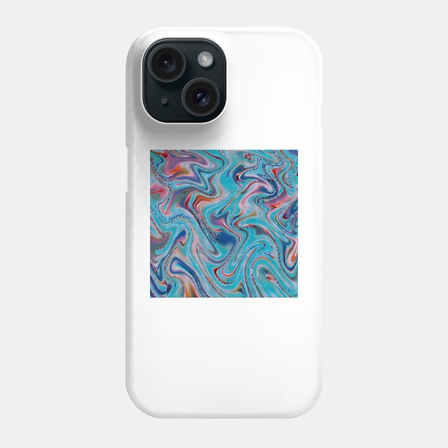 Turquoise waves Phone Case by krinichnaya