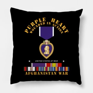 Purple Heart - WIA w Afghanistan SVC w Purple Heart Ribbon Pillow