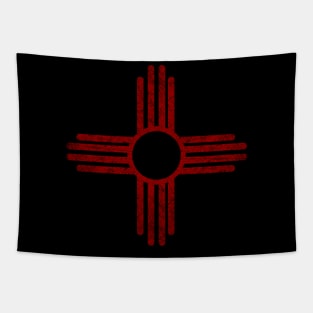 New Mexico Flag Distressed Red Tapestry