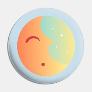 Tired Sleepy Moon In the Sky with Stars Sunrise Pin