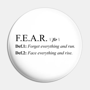 Fear definition 2 Pin