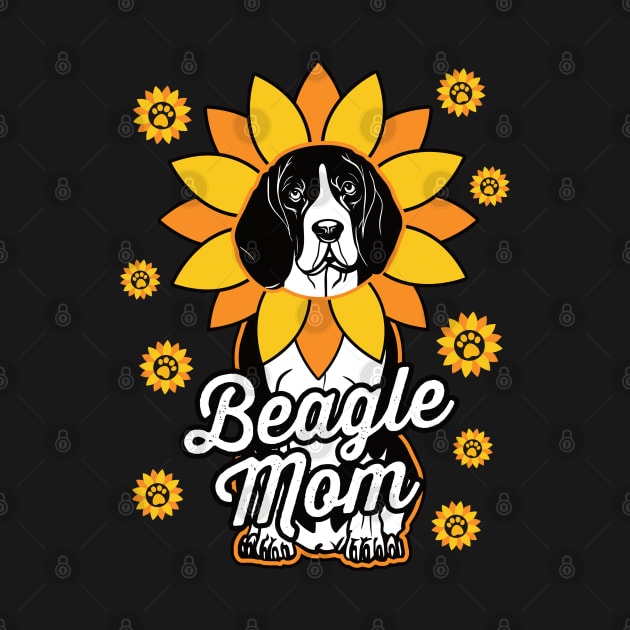 Cute Beagle Mom Sunflower Dog Lover by RadStar