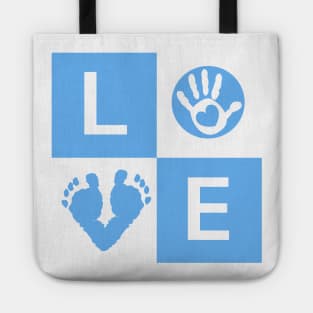 Baby boy baby hand and foot Tote