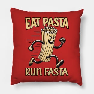 eat pasta run fasta Pillow