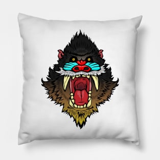 Super Intense Mandrill Pillow