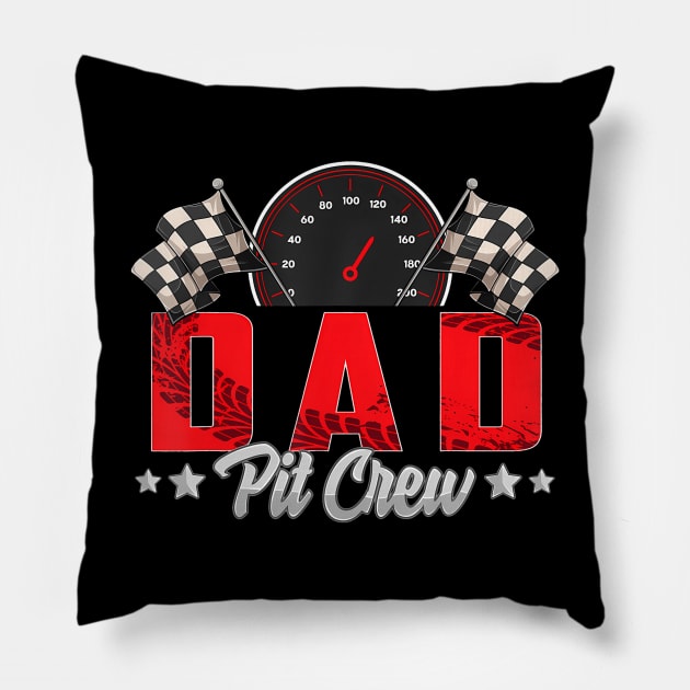 Race Car Birthday Party Racing Family Dad Pit Crew Pillow by deptrai0023