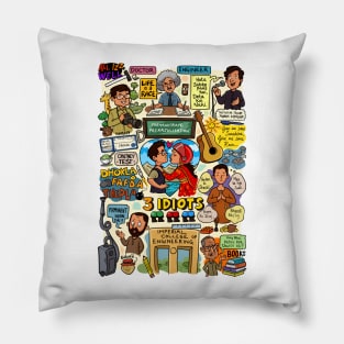 3 Idiots - cartoon doodle Pillow