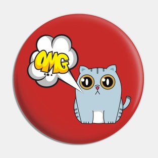 Cat Omg t-shirt Pin