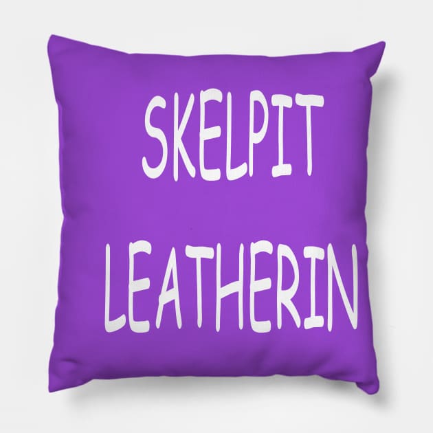 Skelpit Leatherin, transparent Pillow by kensor