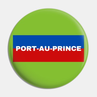 Port-Au-Prince City in Haiti Flag Colors Pin