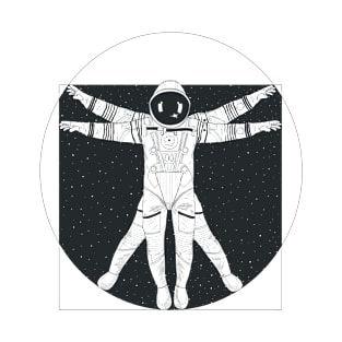 Vitruvian Astronaut Dark Ink T-Shirt