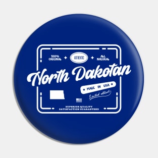 Original North Dakotan Cool Vintage Light Stamp Print North Dakota Resident Gift Pin