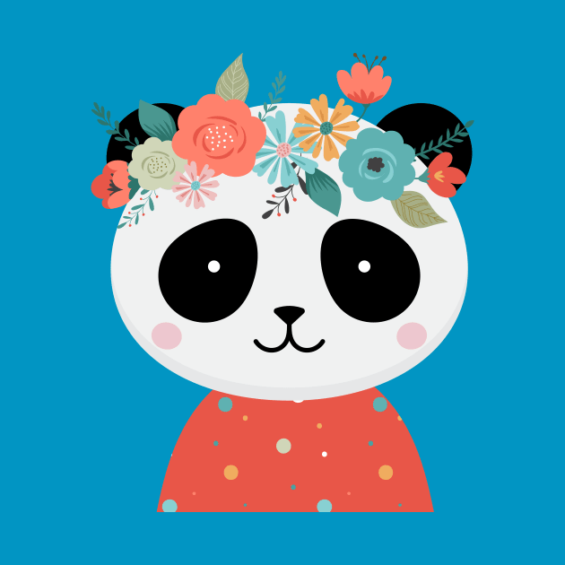 Floral Panda by JunkyDotCom