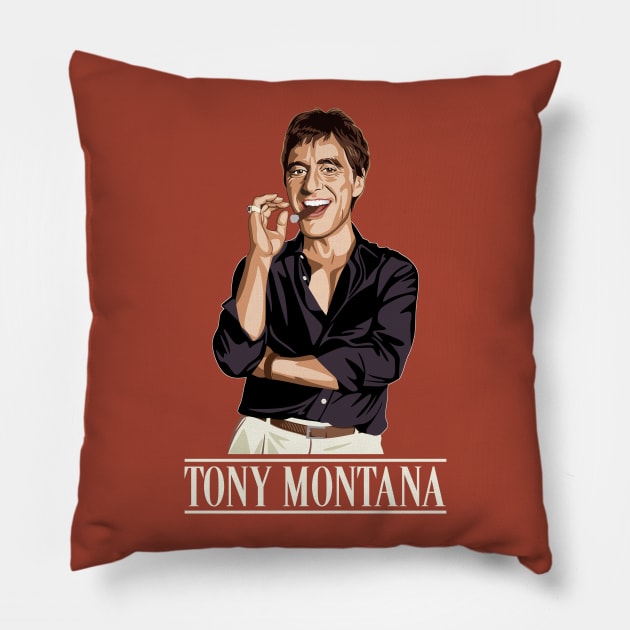 Tony Montana Pillow by Tiro1Linea