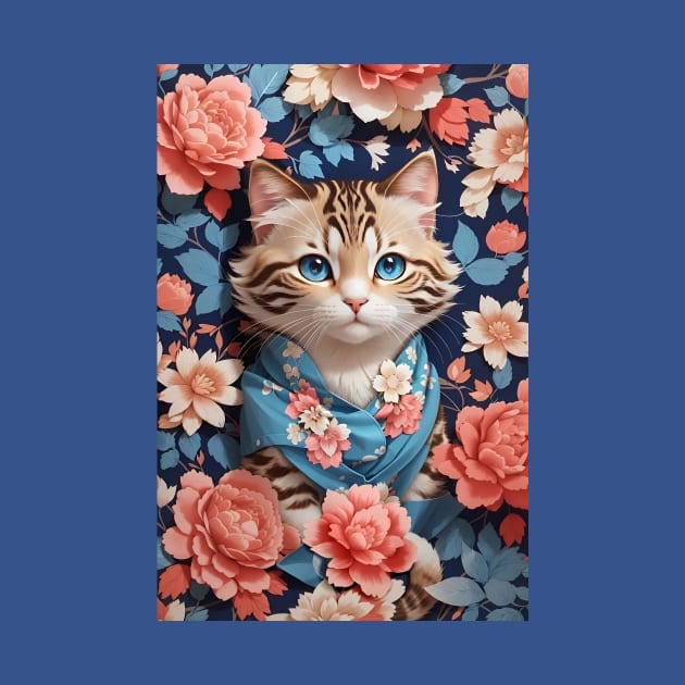 Cat in flowers by ArtisticBox