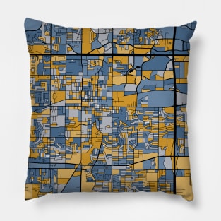 Arlington Map Pattern in Blue & Gold Pillow