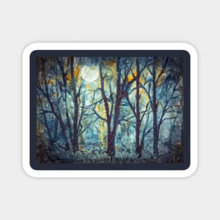 Full moon in the mystical woods Magnet