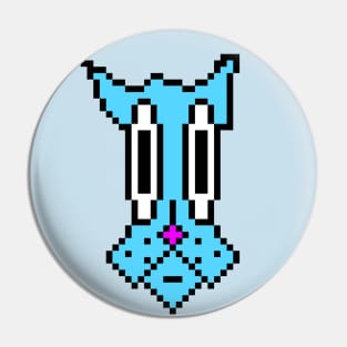 Pixel Blue Rabbit Dog Pin