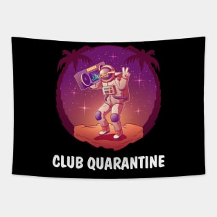 Dancing astronaut or spaceman character in space suit and sunglasses Tapestry