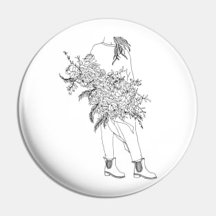 Plant Lady - Roses and Rainboots Pin