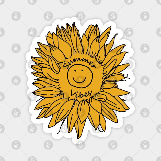 Yellow Summer Vibes Sunflowers Magnet by ellenhenryart