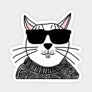 Kitty Cat Beatnik Magnet