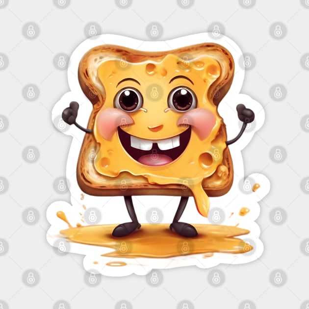 Cheesy Chuckle Toast Magnet by LuminaCanvas