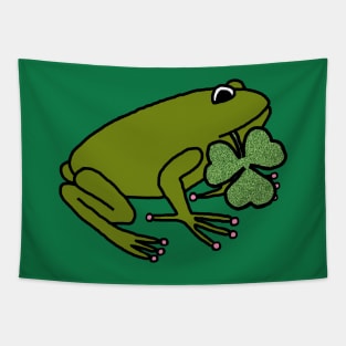 Frog Holding Shamrock for St Patricks Day Tapestry