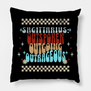 Sagittarius: Outgoing, Outspoken, Outrageous Sassy Zodiac Pillow