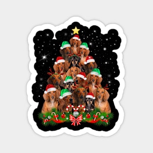 dachshund christmas tree santa hat xmas Magnet