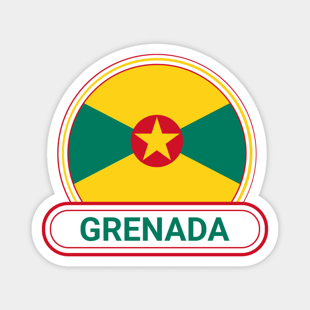 Grenada Country Badge - Grenada Flag Magnet by Yesteeyear