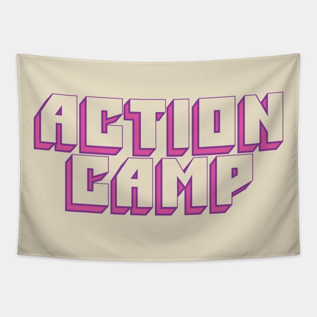 Action Camp Big Muff logo (Pink + Purple) Tapestry by ActionCamp