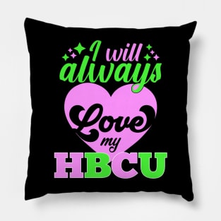 HBCU Grad Alum Pink and Green Pillow