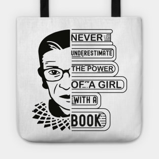 Never Underestimate The Power Of A Girl With A Book Tote