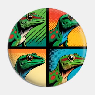 Giant Day Gecko Pop Art - Cool Lizard Pin