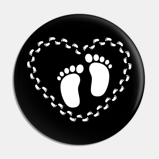 Baby Feet Heart Footprint Pregnancy Belly Pregnancy Pin Teepublic