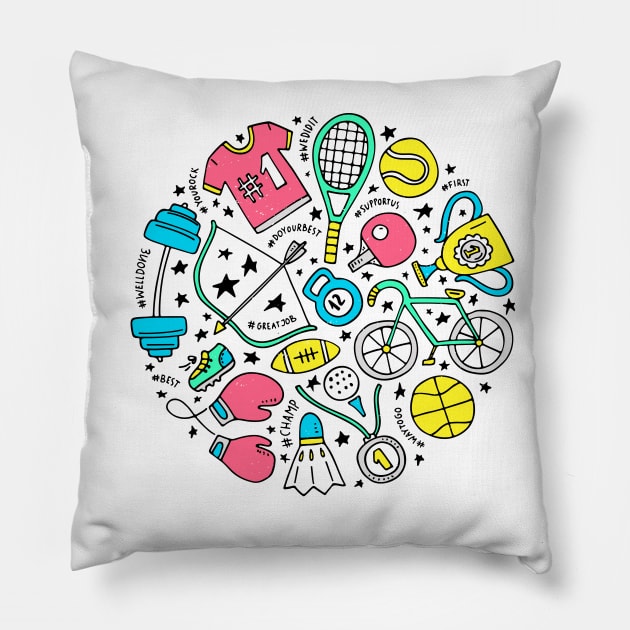 sport circle Pillow by Favete