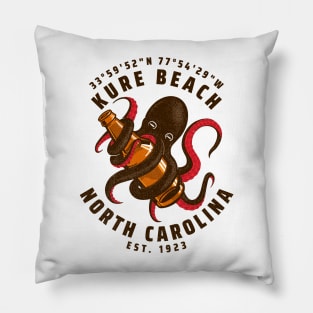 Kure Beach, NC Octopus Summer Vacation Pillow