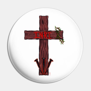 Wooden cross Pin