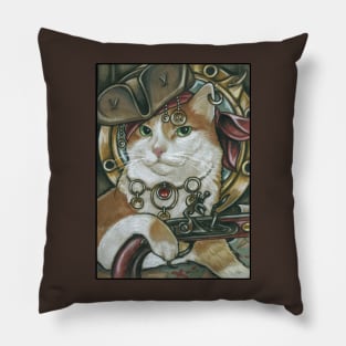 Pirate Cat - Orange and White - Cat Pillow