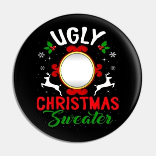 Funny Ugly Christmas Sweater With Mirror Pin