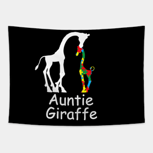 Womens Autism Auntie Giraffe Puzzle Piece Autism Awareness Tapestry