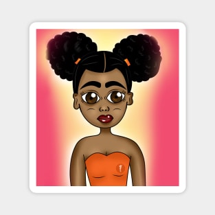 cute black girl art Magnet