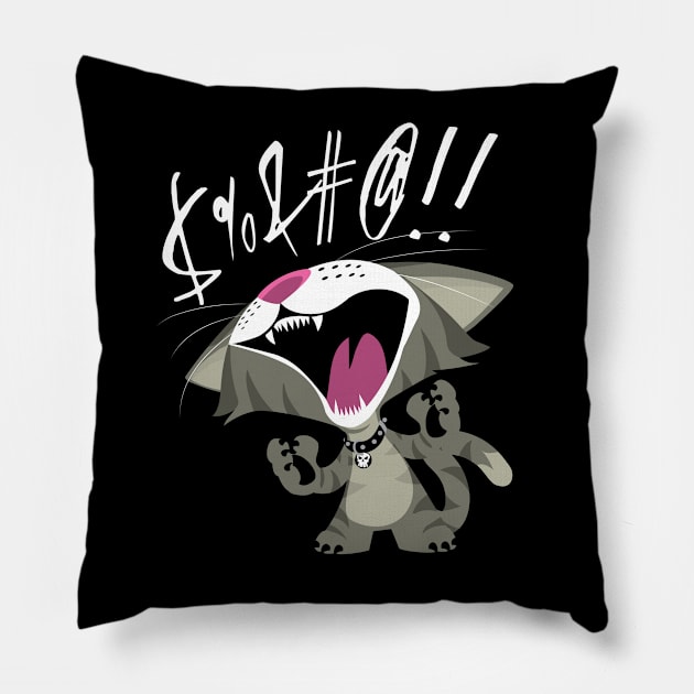 Screaming Cat Pillow by CuddleswithCatsArt