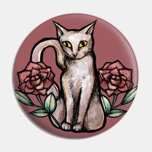 White cat Pin