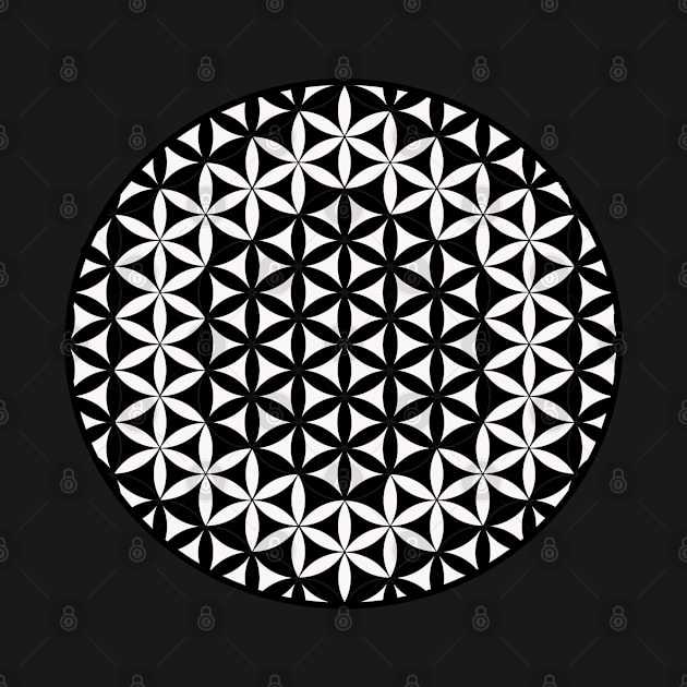 Flower Of Life Cube Black White by dcveta