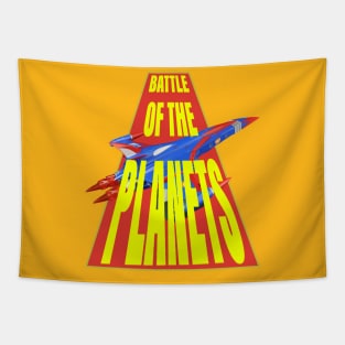 Battle Of The Planets Yellow and Red Tapestry