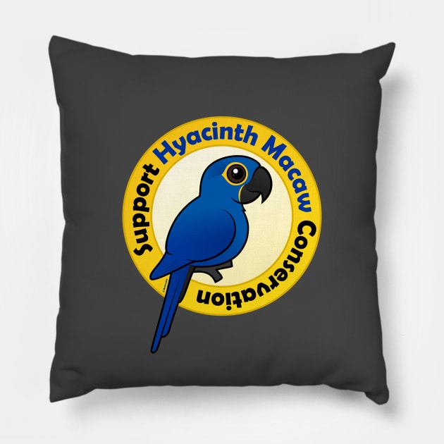 Support Hyacinth Macaw Conservation Pillow by birdorable