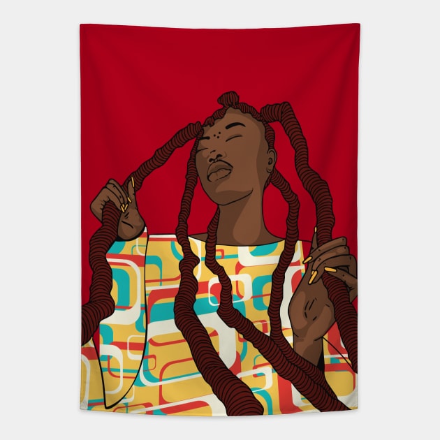 Herstory - Woman with Dreadlocks Tapestry by Seiglan