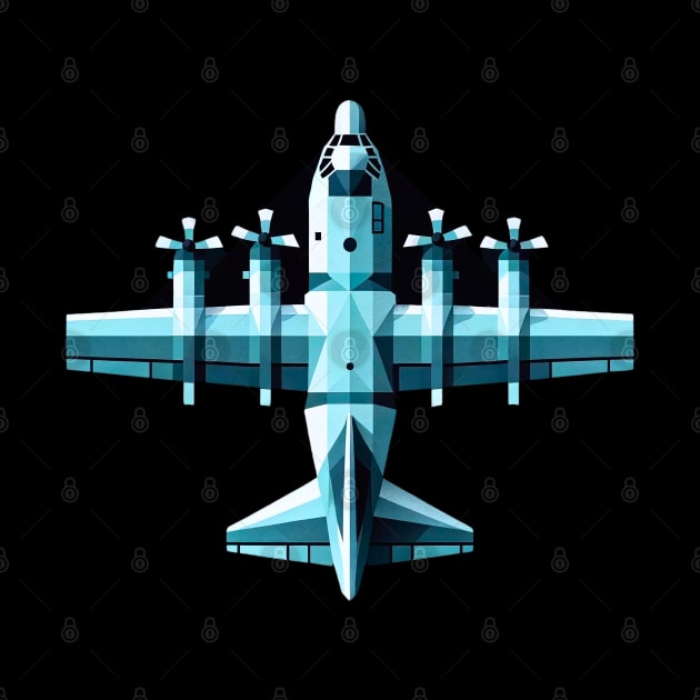 Tactical Transport | Geometric C-130 Hercules Tee by Graphic Wonders Emporium